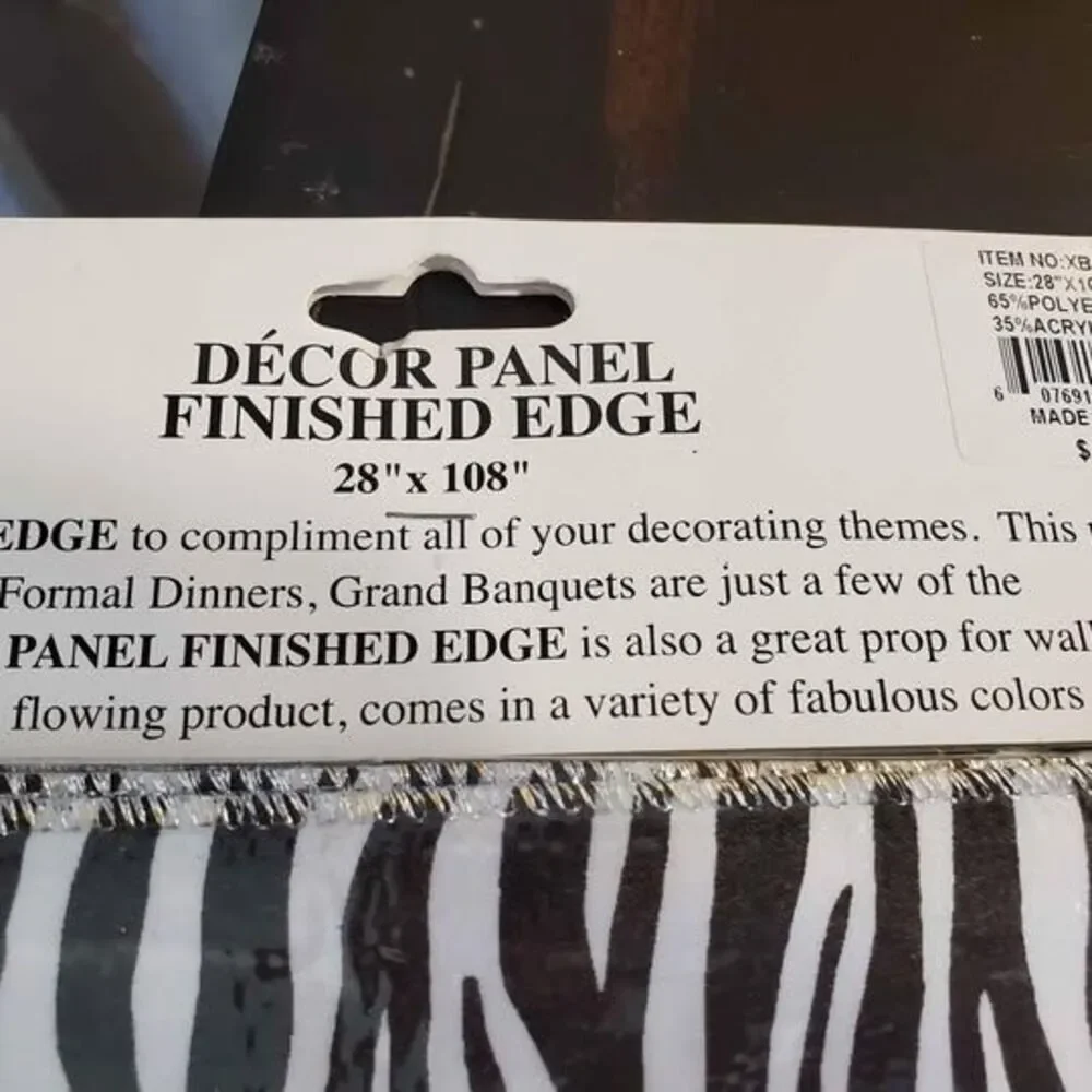 3 Thin Metallic Hemmed Decor Panels 28x108